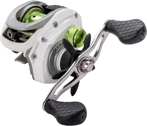 Lew’s MACH 1 SS Baitcast Fishing Reel, 7+1 Bearings, Graphite Frame and Sideplate, Shallow Spool, Multi-Setting Brake, Combat Grips, White/Gray/Green in Saudi Arabia