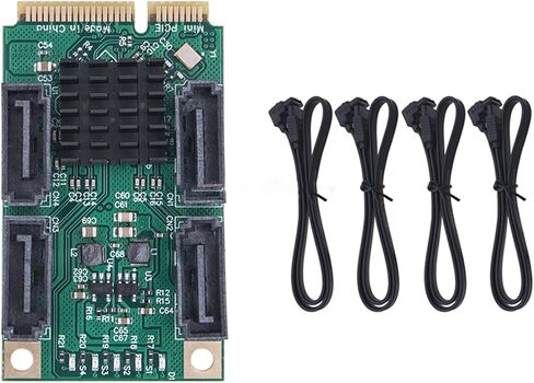 بطاقة توسيع Mini PCIe إلى بطاقة توسيع SATA لأجهزة SATA أضف 2 أو 4 منافذ SATA3.0 إلى جهاز الكمبيوتر الخاص بك in Saudi Arabia