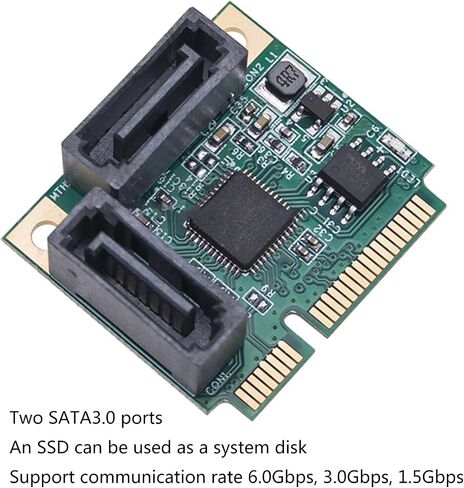 بطاقة توسيع Mini PCIe إلى بطاقة توسيع SATA لأجهزة SATA أضف 2 أو 4 منافذ SATA3.0 إلى جهاز الكمبيوتر الخاص بك in Saudi Arabia