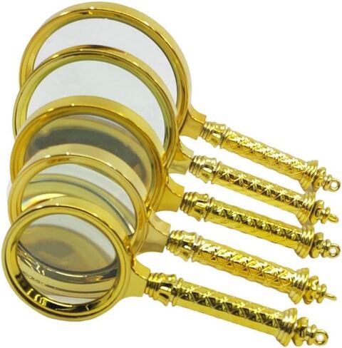 A Golden and Gold-Plated Gift with Reading and Newspaper Magnifying Glass in Hand(9cm) in Saudi Arabia