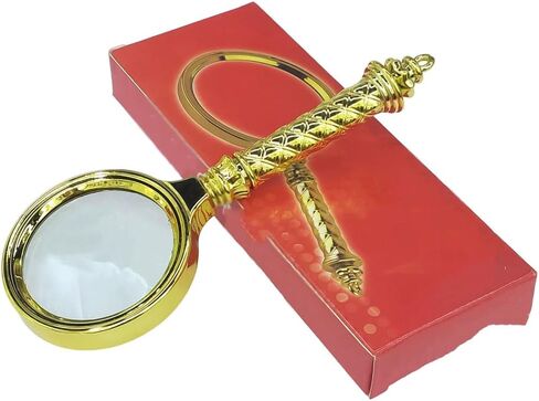A Golden and Gold-Plated Gift with Reading and Newspaper Magnifying Glass in Hand(9cm) in Saudi Arabia