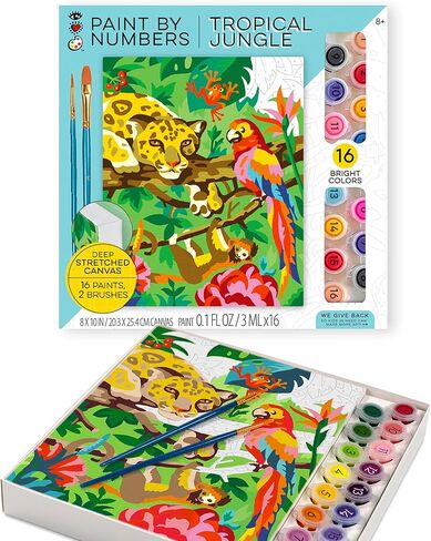 Bright Stripes iHeartArt Paint by Numbers for Kids Ages 8-12, Kids Paint Kit, Childrens Painting Crafts Creativity Set Includes Canvas, 16 Paints, 2 Paint Brushes, Moonlit Unicorn in Kuwait