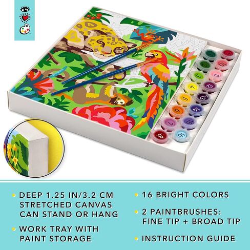 Bright Stripes iHeartArt Paint by Numbers for Kids Ages 8-12, Kids Paint Kit, Childrens Painting Crafts Creativity Set Includes Canvas, 16 Paints, 2 Paint Brushes, Moonlit Unicorn in Kuwait