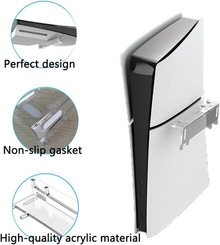 MYPUQIAO Transparent Horizontal Acrylic Stand for PS5 Slim Disc and Digital Edition Console,PS5 Slim Console Game Accessories.(horizontal-L) in Kuwait