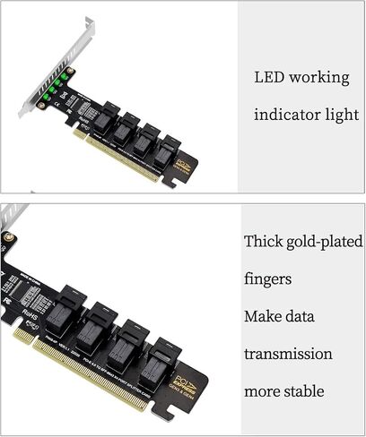 PH49 PCIe4.0 X16 to 4-Port U.2 NVME SFF-8643 SFF-8639 Expansion Card Support X4 X8 X16 Slot Motherboard with PCIE Split Function (Full Height) in Kuwait