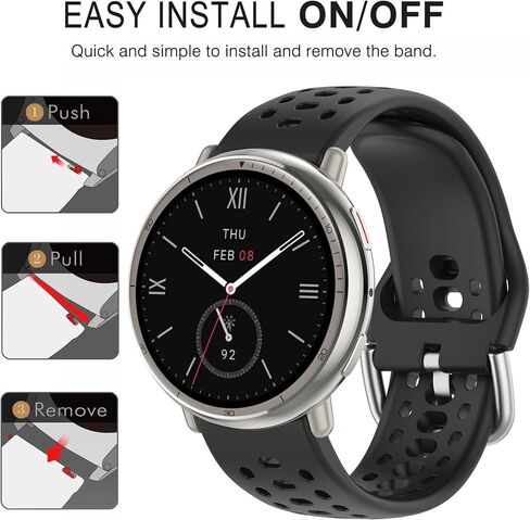 استبدال النطاق لـ Amazfit Active 2 1/GTS 2 2E 3 4 4 Mini/GTR Mini/GTR 42mm ، استبدال سليكون سريع الإصدار 20 مم لـ Amazfit Bip 3/3 Pro/U Pro/S/S Lite/Lite in Kuwait