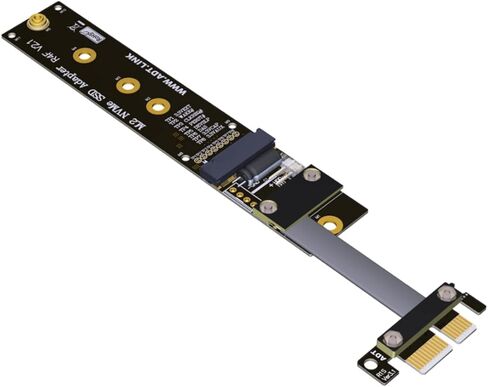 JMT M.2 M Key NVMe SSD to PCI-e PCIe x1 Adapter Riser Card PCIe 4X to 1x Extension Cable Flexible Flat Cable PCI Express 1x Gen3.0 R14SF (15cm) in Saudi Arabia