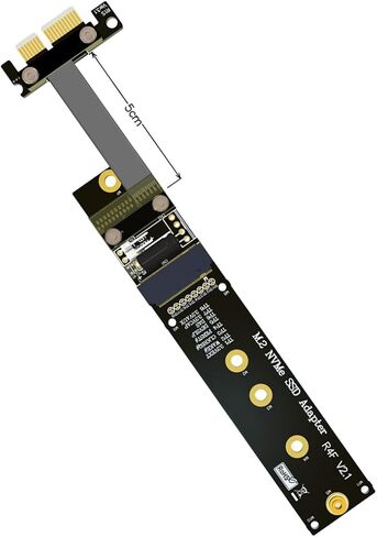 JMT M.2 M Key NVMe SSD to PCI-e PCIe x1 Adapter Riser Card PCIe 4X to 1x Extension Cable Flexible Flat Cable PCI Express 1x Gen3.0 R14SF (15cm) in Saudi Arabia