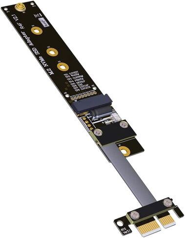 JMT M.2 M Key NVMe SSD to PCI-e PCIe x1 Adapter Riser Card PCIe 4X to 1x Extension Cable Flexible Flat Cable PCI Express 1x Gen3.0 R14SF (15cm) in Saudi Arabia