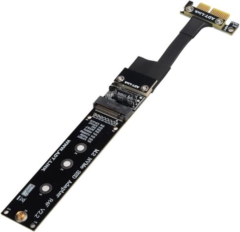 JMT M.2 M Key NVMe SSD to PCI-e PCIe x1 Adapter Riser Card PCIe 4X to 1x Extension Cable Flexible Flat Cable PCI Express 1x Gen3.0 R14SF (15cm) in Saudi Arabia