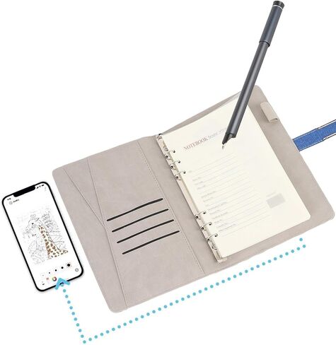 Zopsc Digital Smart Pen Notebook Set, Digital Pen Real time Synchronization Digitization for Digitizing, 2 in 1 Bluetooth Notebook with Smart Pencil for Storing and Sharing Notes (Black) in Saudi Arabia