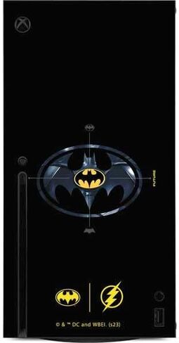 Skinit Decal Gaming Skin Compatible with Xbox Series X Console - Officially Licensed DC Comics The Flash Movie: Batman Multiverse Logos Design in Saudi Arabia