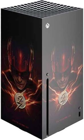 Skinit Decal Gaming Skin Compatible with Xbox Series X Console - Officially Licensed DC Comics The Flash Movie: Batman Multiverse Logos Design in Saudi Arabia
