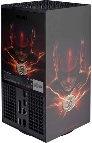 Skinit Decal Gaming Skin Compatible with Xbox Series X Console - Officially Licensed DC Comics The Flash Movie: Batman Multiverse Logos Design in Saudi Arabia