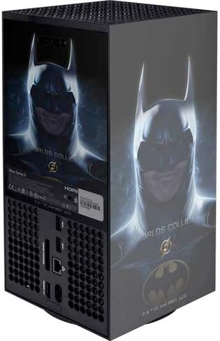 Skinit Decal Gaming Skin Compatible with Xbox Series X Console - Officially Licensed DC Comics The Flash Movie: Batman Multiverse Logos Design in Saudi Arabia