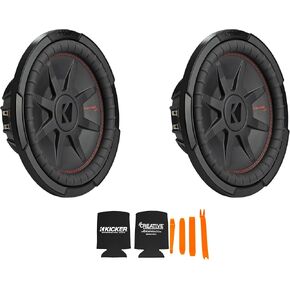 Kicker 12 Inch Comp RT Thin Woofer Includes Two 48CWRT122 2 Virtual 2 ohm Package
