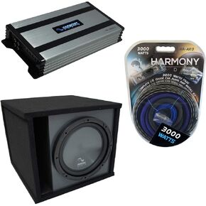 Harmony Audio Universal Car Stereo Paintable Ported 15" Bundle R154 Sub Box & HA-A800.1