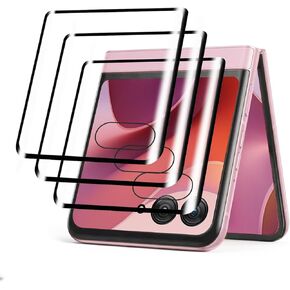 for Motorola Razr 2025/Razr 2024 Front Screen Protector (3 Pack),Moto Razr 2024/Razr 2025 Tempered Glass Screen Protector,3D Curved Full Cover,Anti Scratch, Bubble Free,Clear