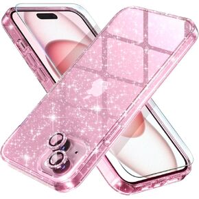 CHOICHE متوافق مع حالة iPhone 15 ، ونساء لطيف بريق بريق بريق سباركلي ، [2 × حماة عدسات الكاميرا الماس] [2 × حماة شاشة زجاجية مقبولة]