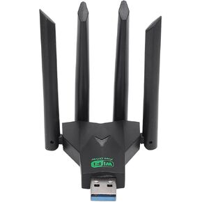 USB Wi Fi Adapter for PC, 1300Mbps Dual Band 2.4G 5GHz Network Adapter for Desktop Laptop, 4 Antennas Internet Network Card for Wins X P, 7, 8, 8.1, 10, 11
