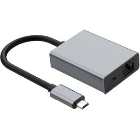 2 in 1 Micro USB Ethernet Adapter Plug and Play 3.8x5x1.5cm Aluminum Alloy Case for Business Travel, Work Convenient