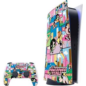 Skinit Decal Gaming Skin Compatible with PS5 Bundle - Officially Licensed Cartoon Network Powerpuff Girls Hearts Design