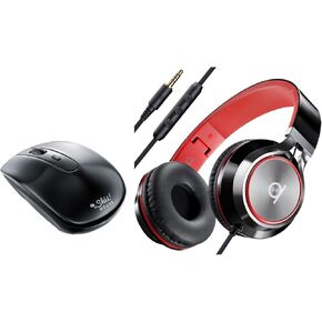 ARTIX CL750 On-Ear Headphones & Silent Wireless Mouse – Wired Headphones with 3.5mm Jack for Laptop, Computer & Tablet + Noiseless Wireless Mouse for Precise, Comfortable, Quiet Work