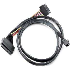 Internal MiniSAS SFF-8643 to U.2 SFF-8639 NVMe SSD Cable with 15 pin Male SATA Power Connector Cable