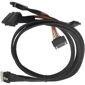 SlimSAS 8X to 2*U.2 NVMe Adapter SlimSAS Data Line SFF8654(8i) to 2*SFF-8639 NVME(U.2) Patch Cord