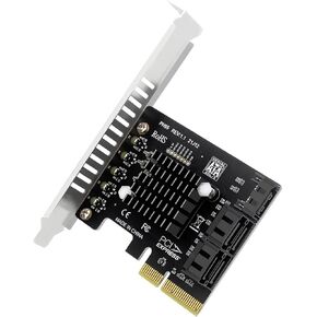 JMT PCI-E إلى 5-PORT SATA 3.0 بطاقة توسيع 6 جيجابت في الثانية PCI-E X4 دعم لوحة أجهزة الكمبيوتر الخاصة بالكمبيوتر المتتالية (شريحة الارتفاع الكاملة)
