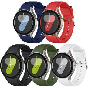 فرقة رياضية لـ Samsung Galaxy Watch 7 6 5 4 Fe 40mm 44mm ، لا يوجد حزام سيليكون ناعم لمجرة Galaxy Watch 6/4 Classic 42mm 46mm 43mm 47mm/Galaxy 5 Pro 45mm ، 5 Pack 20mm استبدال النساء الرجال