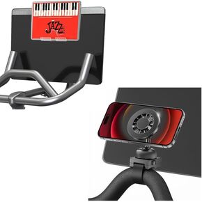 Tablet Holder & Magnetic Phone Mount Compatible with Peloton Bike and Bike Plus