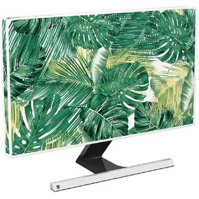 Baocicco Monitor Dust Cover 22, 23, 24, 25 Inch Water Proof Computer Covers for Desktop Pc CPU Tower Protector Panel Case Computer Screen Protective LCD/LED/HD,Green Tropical Leaves