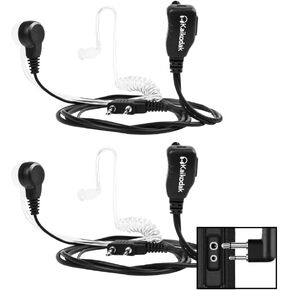 for BAOFENG Walkie Talkie Earpiece with Mic Surveillance Kit Compatible with Baofeng UV-5R BF-888S Retevis H-777 RT21 RT22 BTECH Kenwood Arcshell AR-5 2 Way Radio, Acoustic Tube Headset (2 Pack)