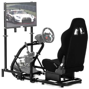 Dardoo G920 Pro Sim Racing Cockpit with Monitor Stand and Driving Gaming Seat Fit for All Logitech G29 G920/Thrustmaster/Fanatec/Xbox/PS4/PC, Includes only cockpit, seat and monitor stand
