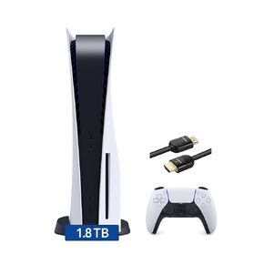 PlayStation 5 Disc Version 1.8TB SSD Console with Wireless Dualsense Controller - PS5 Gaming System, White (Renewed) [video game]