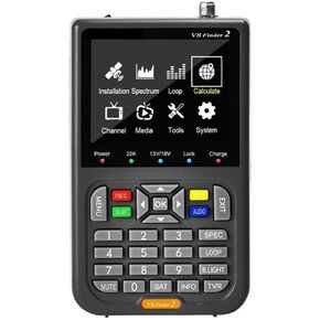 Satellite Finder, Meter Satellite Signal Finder Dvb-s2x/s2/s 2.4g Digital 1080p Hd Star Finder Compatible For Youtube,Portable Carrying Pouch