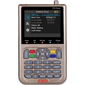 Satellite Finder, V8 Finder Meter(V-73HD) 1080P Version HD Meterdigital Satellite Detector Combination Supports DVB-T2/dvb S2 Meter,Portable Carrying Pouch