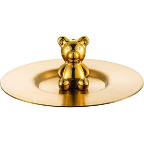 Stainless Steel Bear Cup Cover, Cute Reusable Tea Coffee Cup Lid Bear Mug Cover for Mugs Cups and Glass(golden)