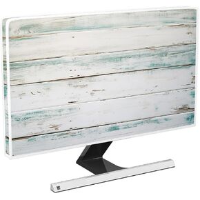 Baocicco Waterproof Monitor Dust Covers 22,23,24,25 Inch Anti-Static LCD-Silky HD Panel Dust Protective Sleeve Compatible with iMac 24 Inch,22-25 PC,Desktop and TV,Vintage Gray Wooden Board