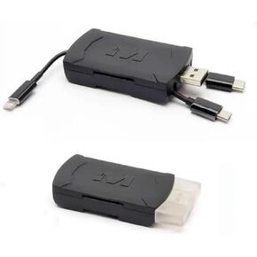 4-in-1 Multi Card Reader for Trail Camera Image and Video Viewing with OTG Support and Apple and Android Compatibility (Black)