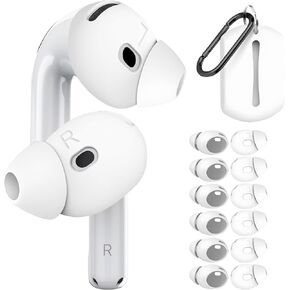 Seltureone 6 Pairs Ear Tips for AirPods 4 [Added Storage Pouch], Soft Silicone and Anti-Slip Ear Cover Accessories Compatible with AirPods 4th Generation Released 2024