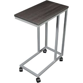 CKP The Austin C Table/End Table/Laptop Stand, Zebra Wood Finish Laminate Top/Silver Base with Adjustable Glides
