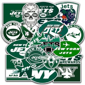 26PCS Stickers Pack Jets — Football and Rugby Decals for Water Bottle, Laptop, Car, Helmet, Scrapbook — Waterproof Vinyl Gifts for Kids Teens Adults Fans — Cool Football Stickers