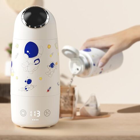 Portable Bottle Warmer for Baby Formula, 17oz Travel Milk Warmer with Fast Charge Cordless 3min Rapid Heat Instant Breastmilk Formula Water Warmer with Adjustable Temperature Journey On The Go in Kuwait