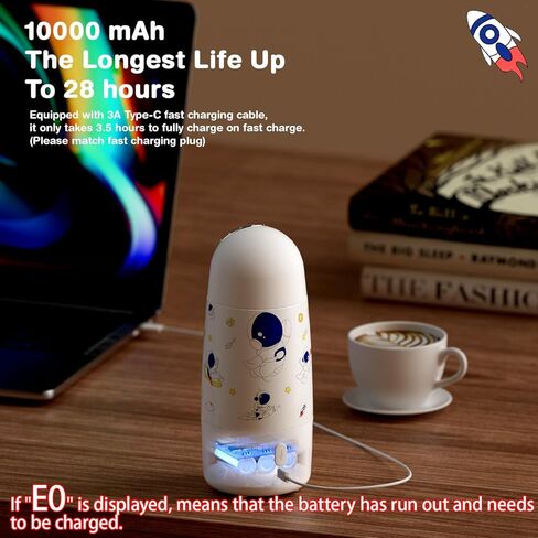 Portable Bottle Warmer for Baby Formula, 17oz Travel Milk Warmer with Fast Charge Cordless 3min Rapid Heat Instant Breastmilk Formula Water Warmer with Adjustable Temperature Journey On The Go in Kuwait