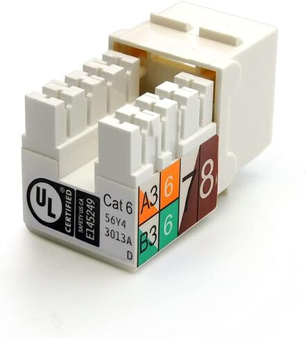 CAT.6 RJ45 110 نوع Keystone Jack (50 حزمة ، أبيض) in Kuwait