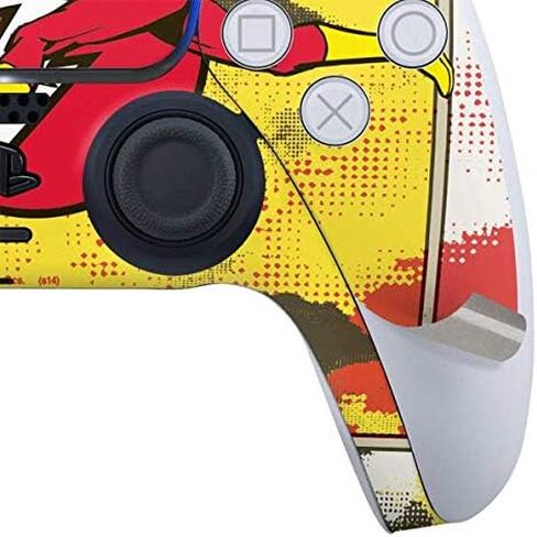 Skinit Decal Gaming Skin Compatible with PS5 Controller - Officially Licensed DC Comics Flash Block Pattern Design in Saudi Arabia