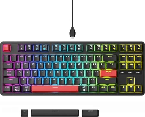 Keychron C3 Pro QMK/VIA Custom Mechanical Keyboard, Hot Swappable Programmable 87 Keys Compact TKL Layout Gasket Mount, RGB Backlight Wired Gaming Keyboard with Brown Switches for Mac/Windows/Linux in Saudi Arabia
