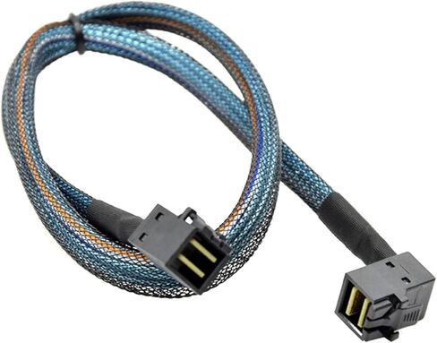 HD miniSAS SFF8643 Down Angled to SFF8643 Straight miniSAS Cable 1m(0.5m) in Saudi Arabia